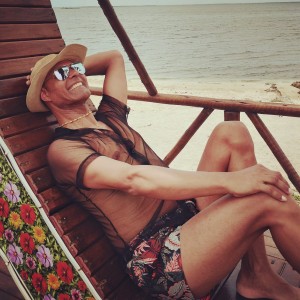 O querido Leandro Gonçalves, na Praia do Popeye, em Iguaba Grande