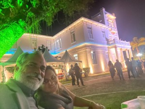 O casal Douglas Jay e Margarete Monteiro na reinauguração da Casa da Cultura Vila Maria